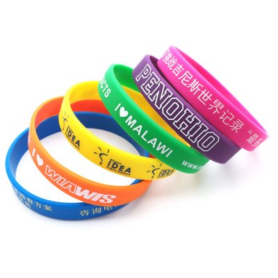 Happy Birthday Gift Party Event Game Silicone Bracelet Segmented Color Elastic Rubber Wristband Customization